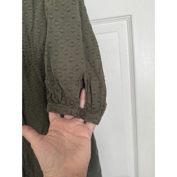 Emerson Fry Frances Dress 3 Size MED Moss Green Swiss Dot Maxi India Collection - Picture 5 of 14